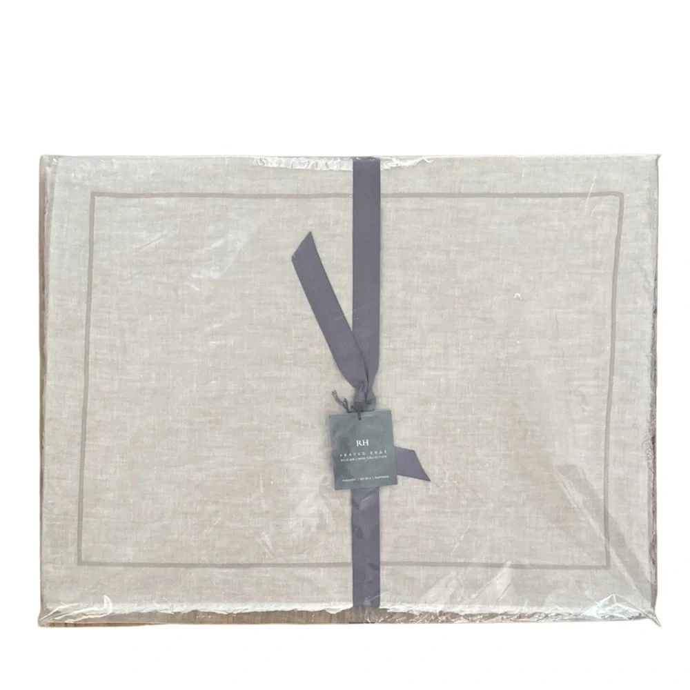 Restoration Hardware Frayed Edge Belgian Linen Placemats (Set of 4)